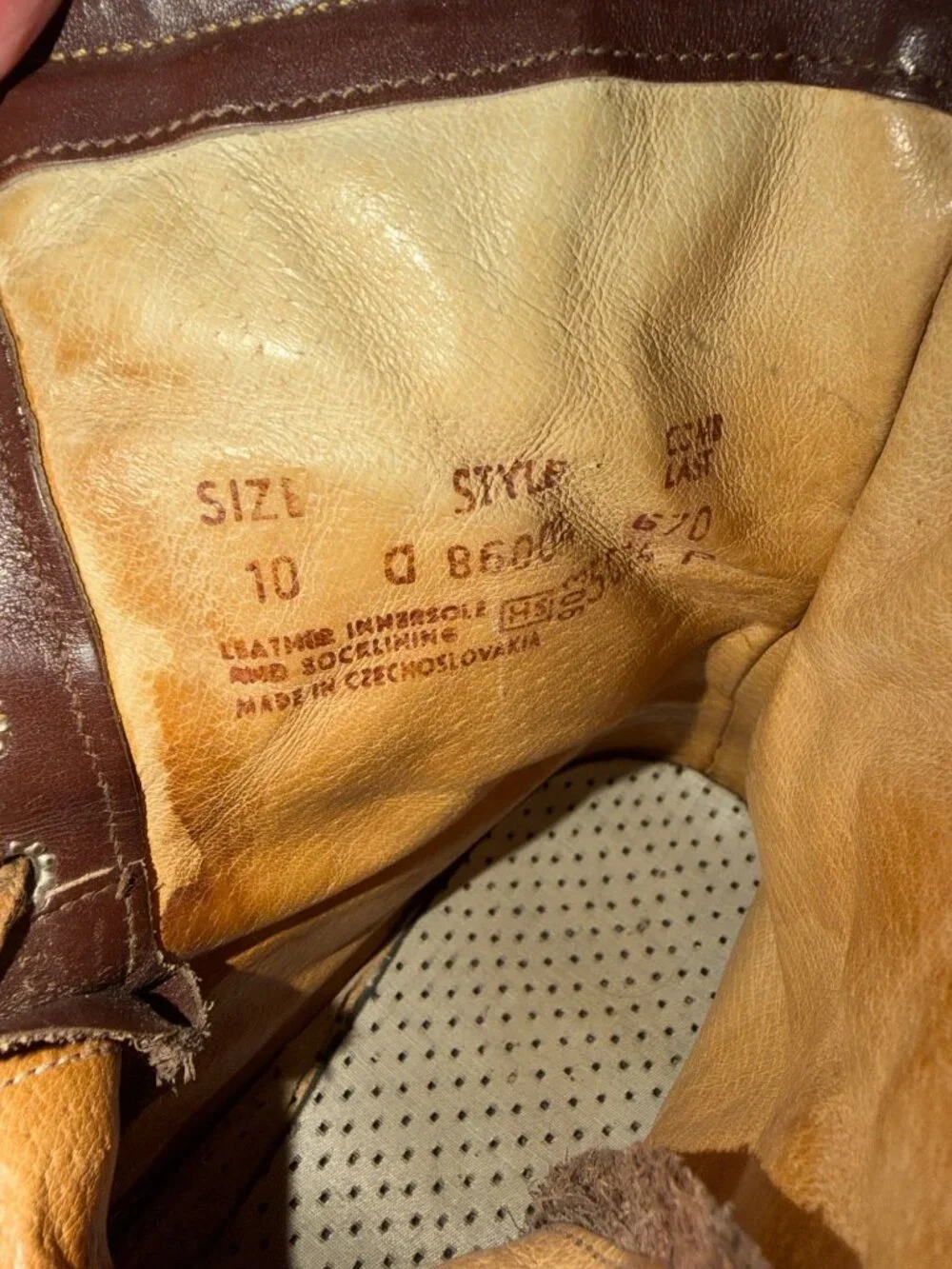 Vintage Insulated Sears Roebuck Men 10 Work Boots #86004 Moc Toe Brown Leather